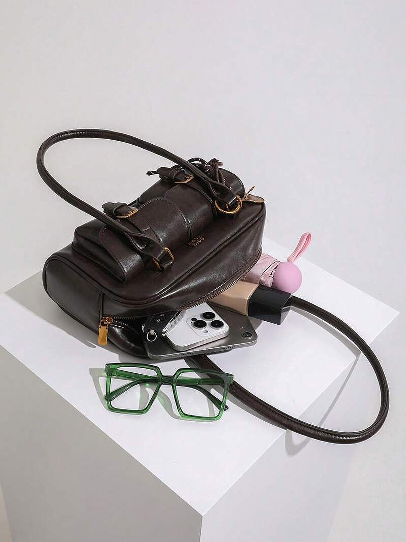 The Chic Retro-Style Double-Pocket Shoulder Bag – The Perfect Everyday Commuter Companion