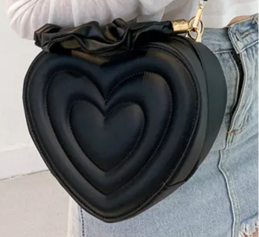Fashion Love Heart Shape Shoulder Bag Small Handbags Designer Crossbody Bags for Women Solid Pu Leather Top Handle Bag