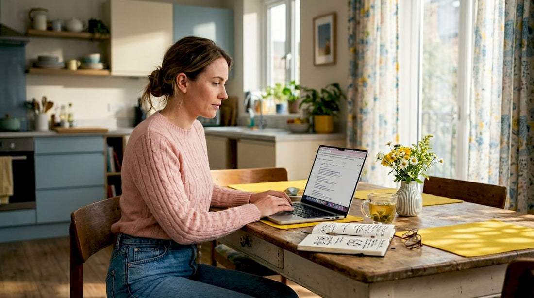 Woman shopping online for fashion alternatives