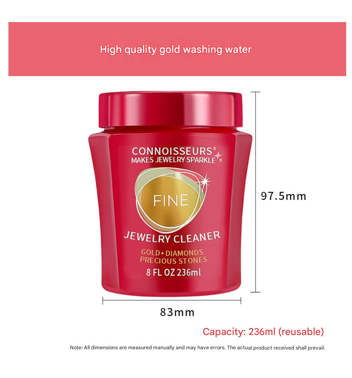 FINE Jewelry Cleaner GOLD with Cleaner Solution and Polishing Cloths