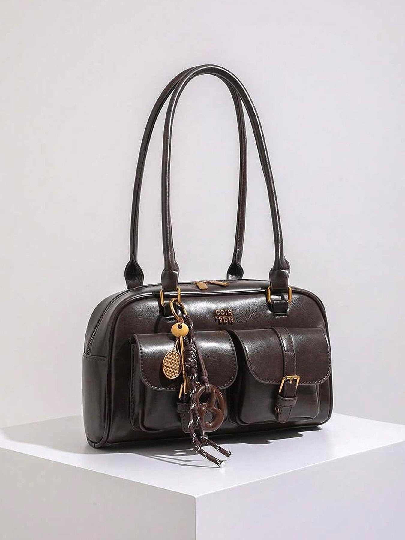 The Chic Retro-Style Double-Pocket Shoulder Bag – The Perfect Everyday Commuter Companion