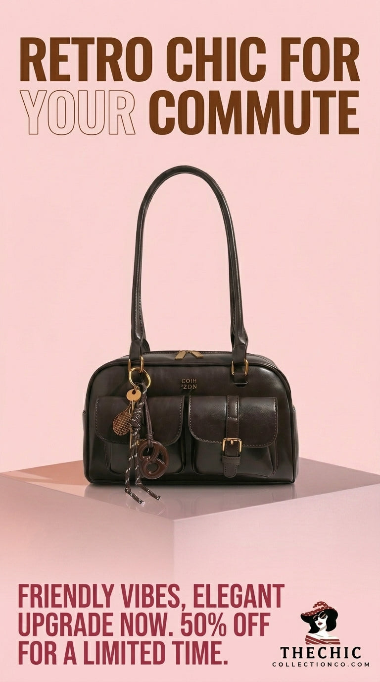 The Chic Retro-Style Double-Pocket Shoulder Bag – The Perfect Everyday Commuter Companion