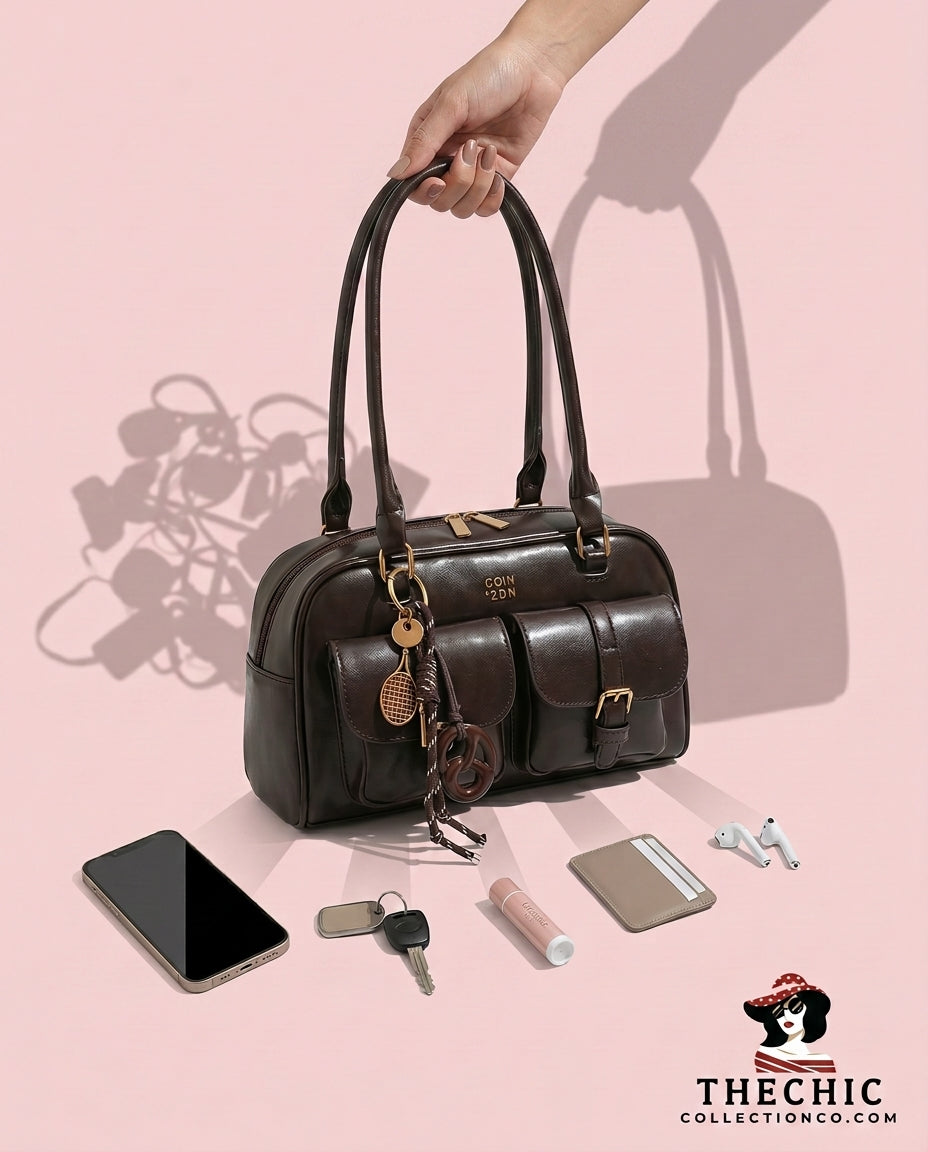 The Chic Retro-Style Double-Pocket Shoulder Bag – The Perfect Everyday Commuter Companion