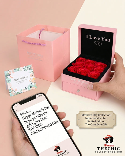 Pink Box - Forever Roses and Gift bag– Unique Romantic Gift for Women
