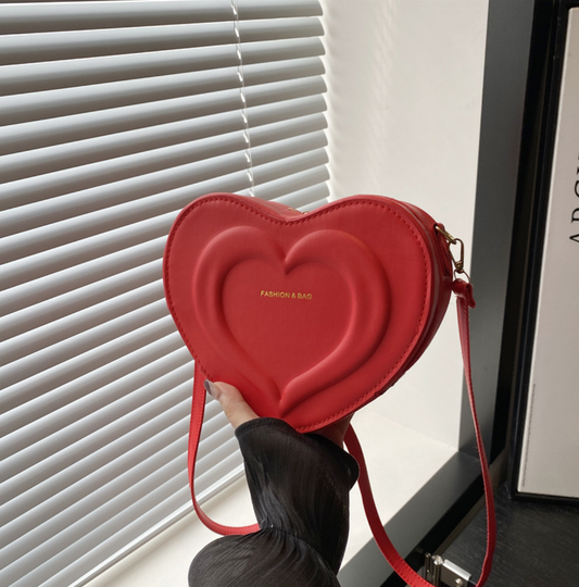 Fashion Heart‑Shape PU Leather Handbag – Women’s Top Handle & Crossbody Bag