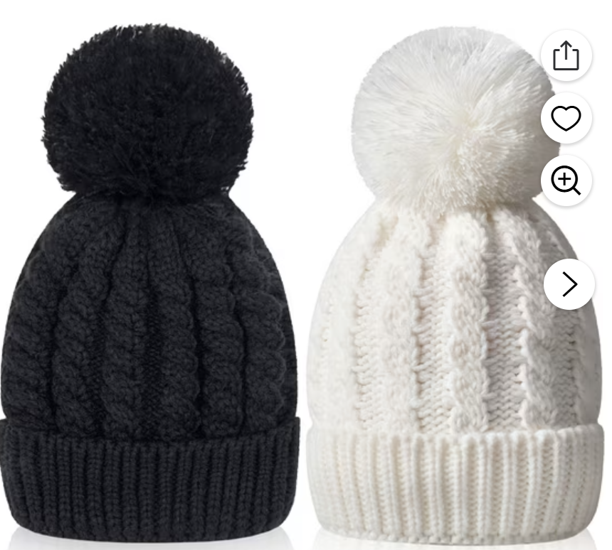 Cozy Pom-Pom Knit Beanie – Ultra Warm, Plush Lined, One Size Fits All