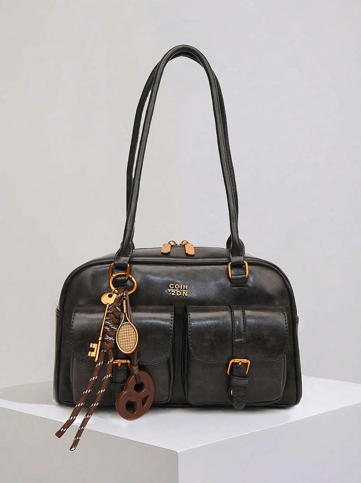 The Chic Retro-Style Double-Pocket Shoulder Bag – The Perfect Everyday Commuter Companion