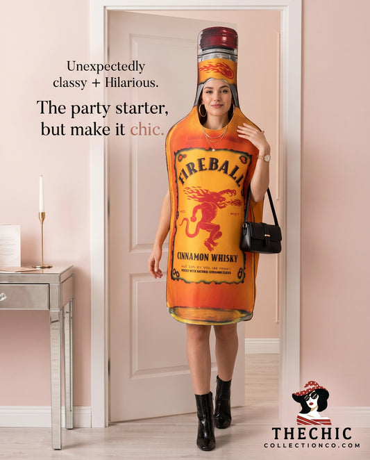 Fireball Bottle Halloween Costume Men'S and Women'S Adult One Size, Orange