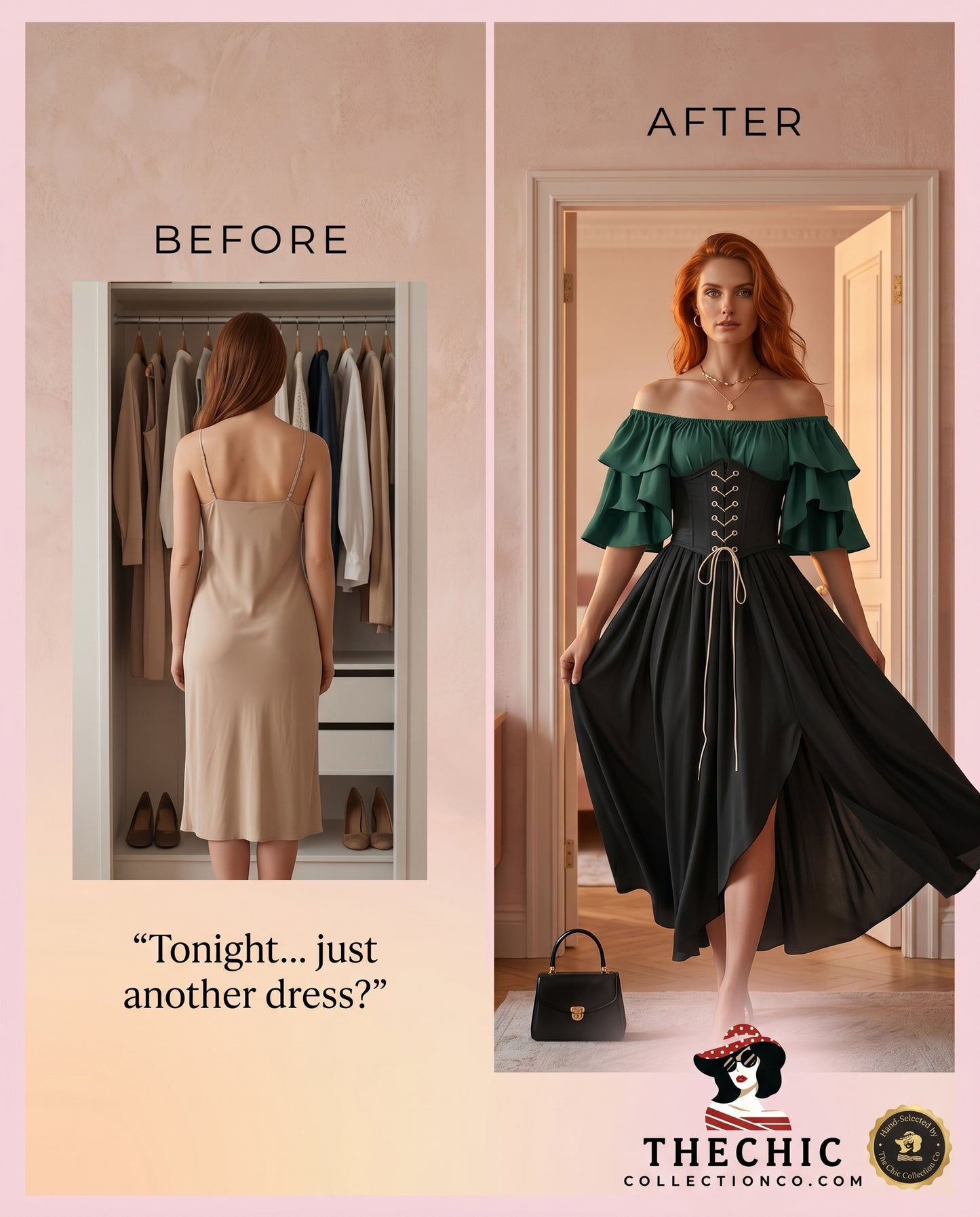 Enchanted Irish Fairytale Gown – Ruffled Renaissance Overdress with Retro Corset