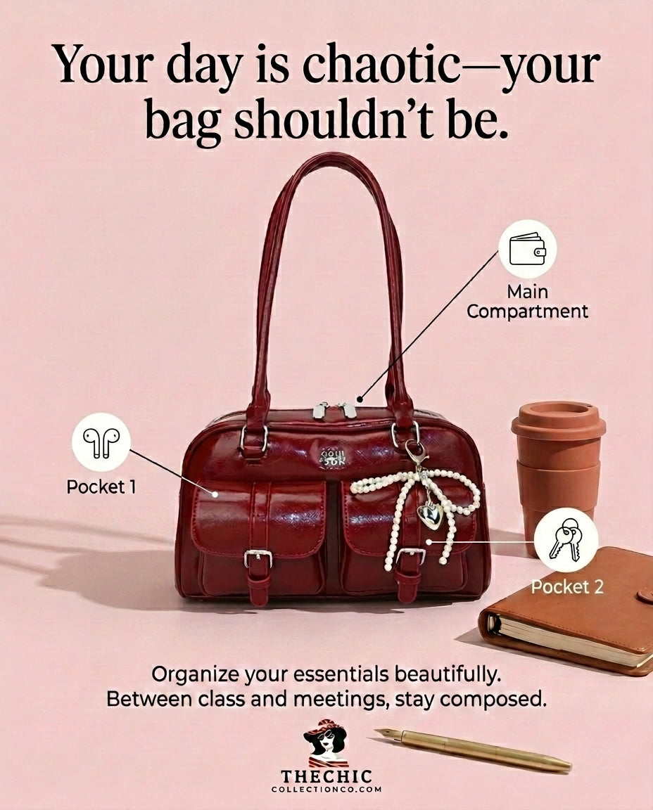 The Chic Retro-Style Double-Pocket Shoulder Bag – The Perfect Everyday Commuter Companion